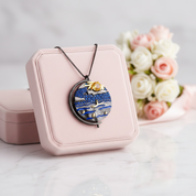 Rotatable Gemstone Charm Necklace-Black Diamonds New York