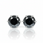 Round Black Diamond Option Stud Earrings-Black Diamonds New York