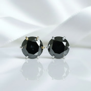 Round Black Diamond Stud Earrings-Black Diamonds New York