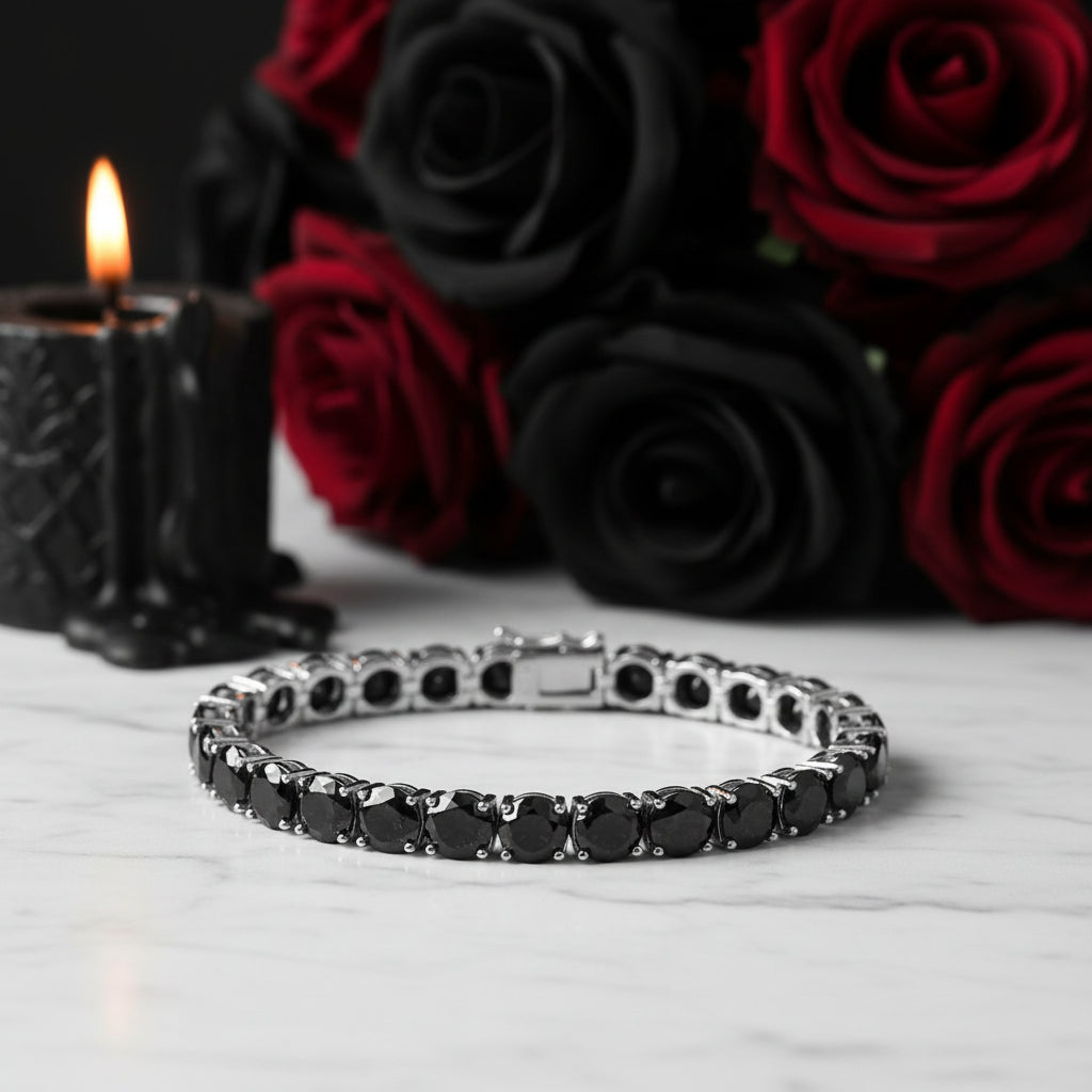 Round Black Full Diamond Option Tennis Bracelet-Black Diamonds New York