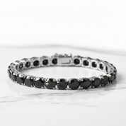 Round Black Full Diamond Option Tennis Bracelet-Black Diamonds New York