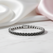 Round Black Full Diamond Tennis Bracelet-Black Diamonds New York
