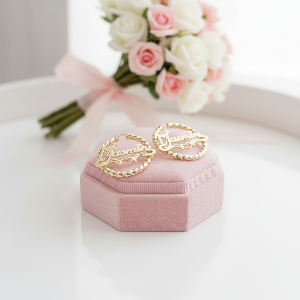 Round Circle Hoop Punk Option Customize Earrings-Black Diamonds New York