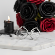 Round Circle Hoop Punk Option Customize Earrings-Black Diamonds New York