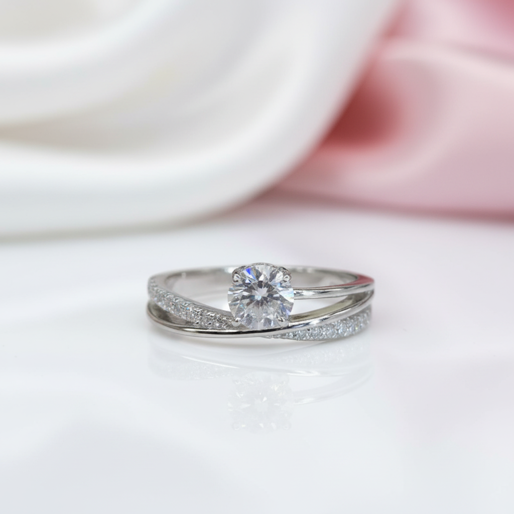 Round Cut 0.5 Ct VVS1 Diamond Option Engagement Ring-Black Diamonds New York