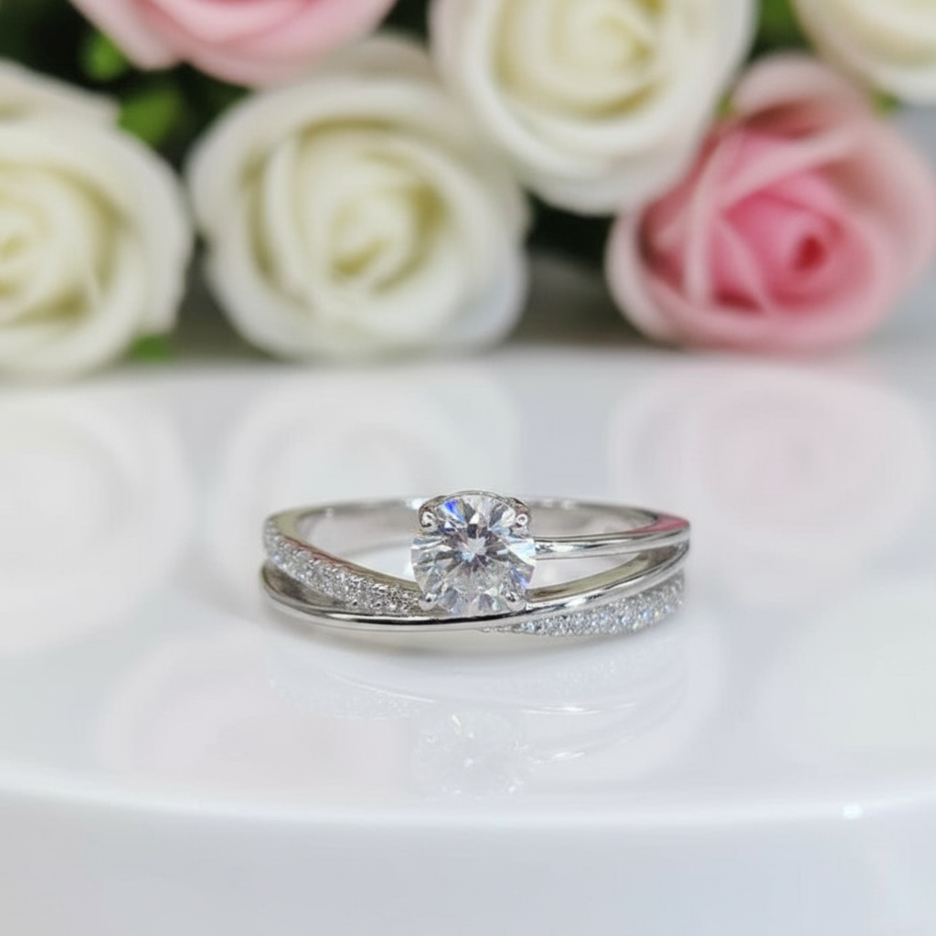 Round Cut 0.5 Ct VVS1 Diamond Engagement Ring-Black Diamonds New York