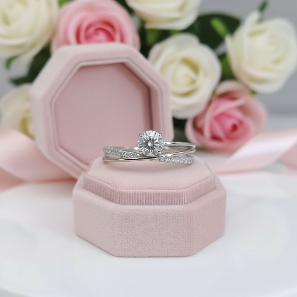 Round Cut 0.5 Ct VVS1 Diamond Option Engagement Ring-Black Diamonds New York