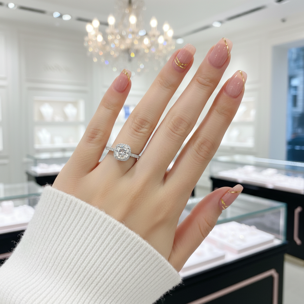 Round Cut 1-2 Carat Diamond Option Engagement Ring-Black Diamonds New York