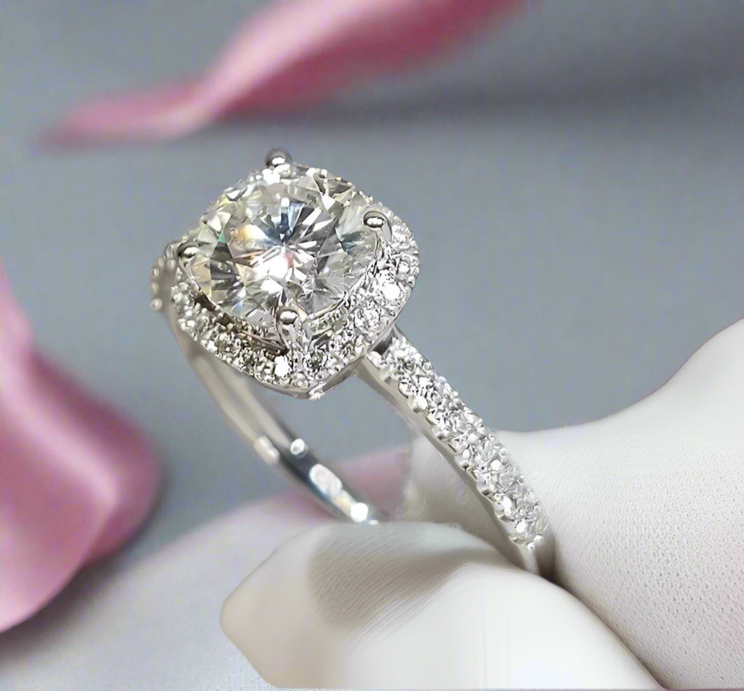 Round Cut 1-2 Carat Diamond Engagement Ring-Black Diamonds New York