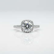 Round Cut 1-2 Carat Diamond Option Engagement Ring-Black Diamonds New York