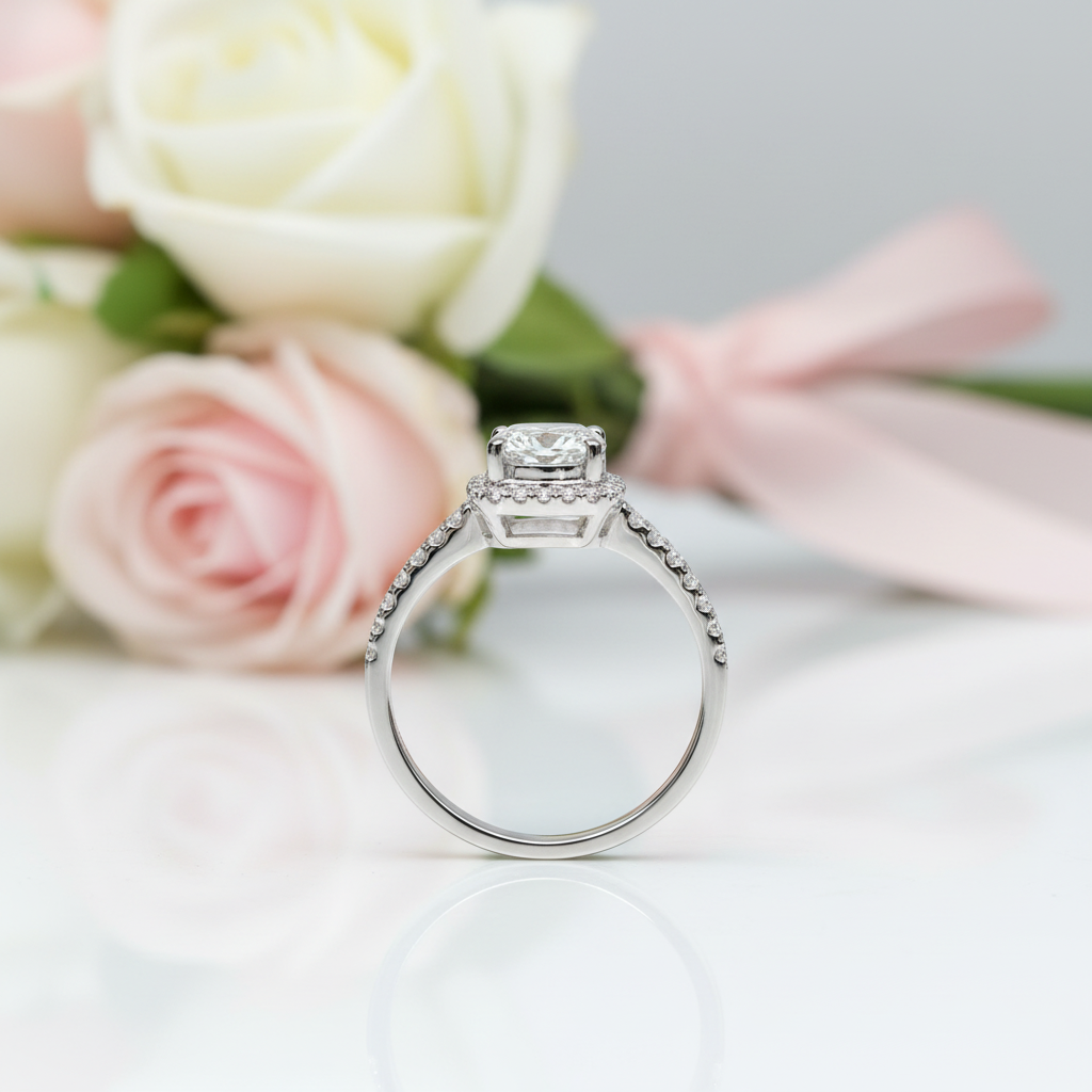 Round Cut 1-2 Carat Diamond Option Engagement Ring-Black Diamonds New York