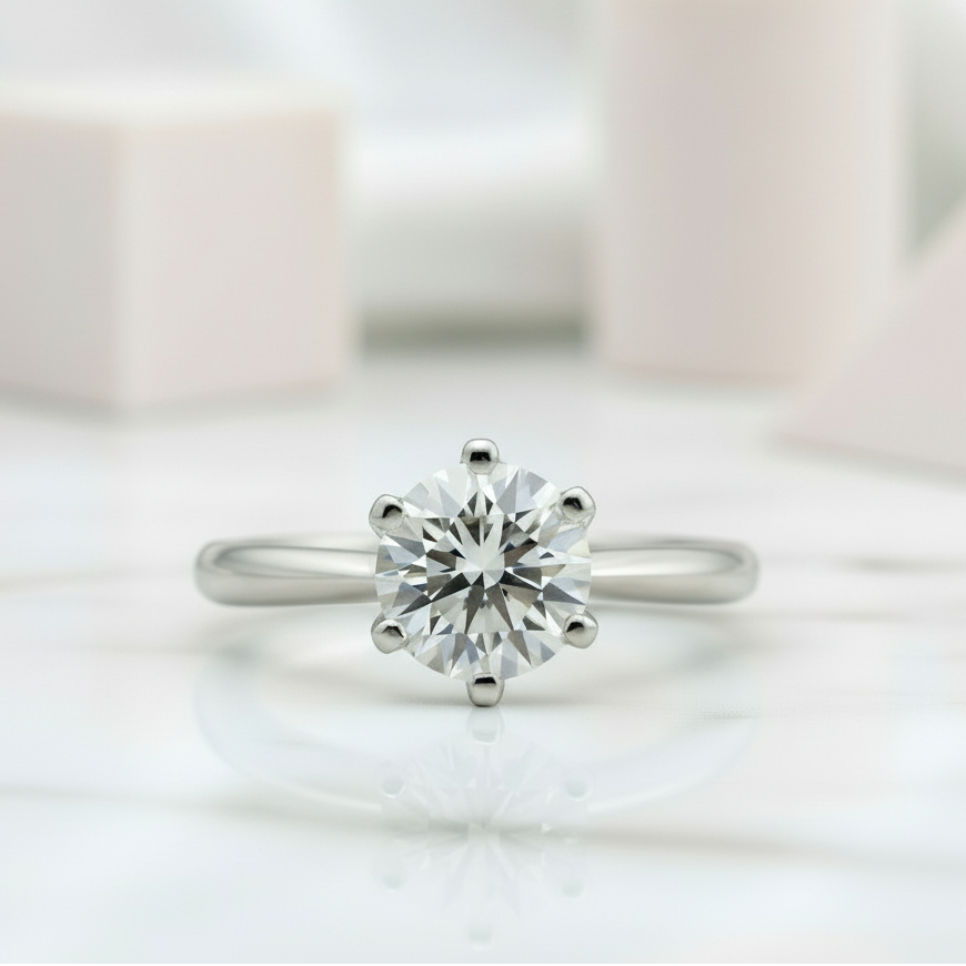 Round Cut 1-3 Carat Diamond Engagement Ring-Black Diamonds New York