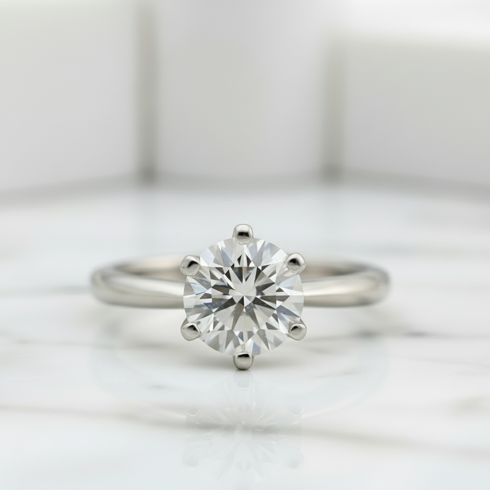 Round Cut 1-3 Carat Diamond Engagement Ring-Black Diamonds New York