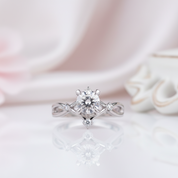 Round Cut 18k Infinity Diamond Option Engagement Ring-Black Diamonds New York