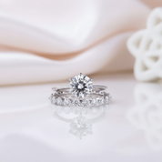 Round Cut 2ct Engagement and Wedding Ring Set-Black Diamonds New York