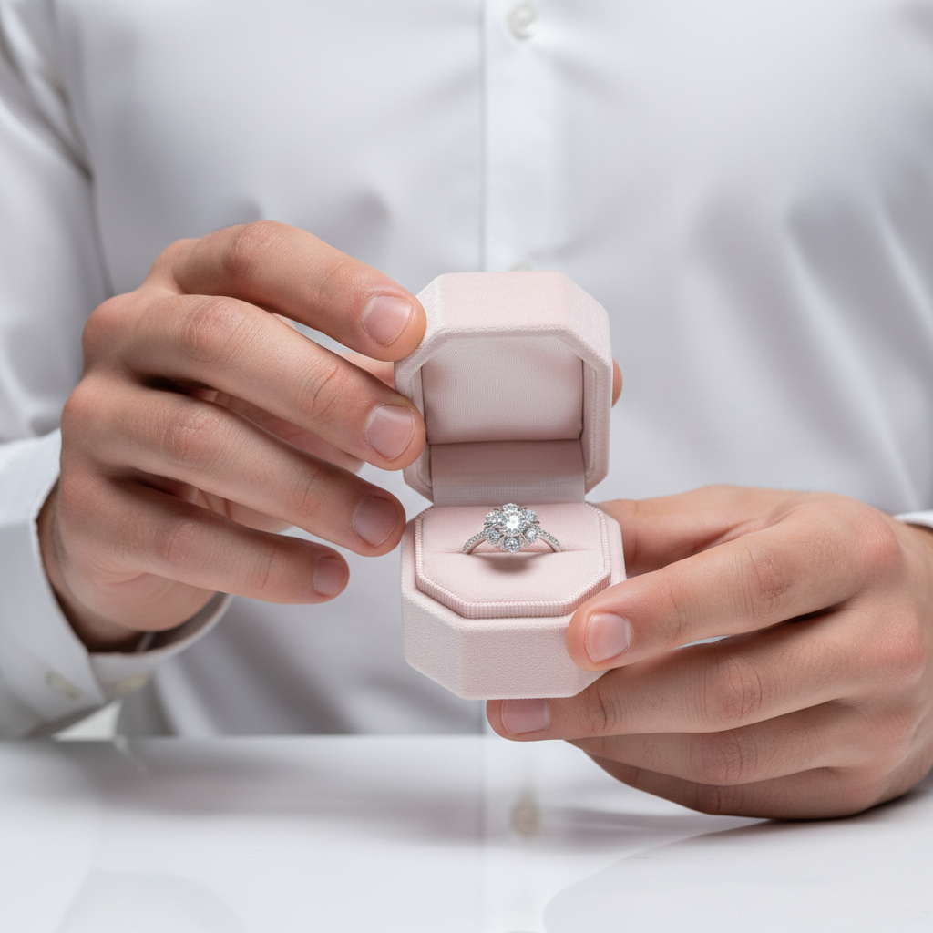 Round Cut Crackling Diamond Engagement Ring-Black Diamonds New York