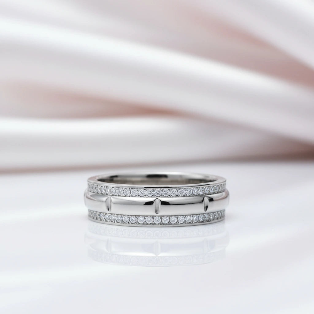 Round Cut Diamond Option Half Eternity Men's Ring Band-Black Diamonds New York