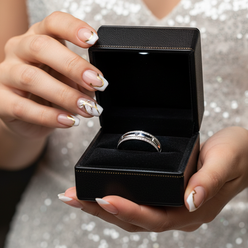 Round Cut Diamond Half Eternity Men's Ring Band-Black Diamonds New York