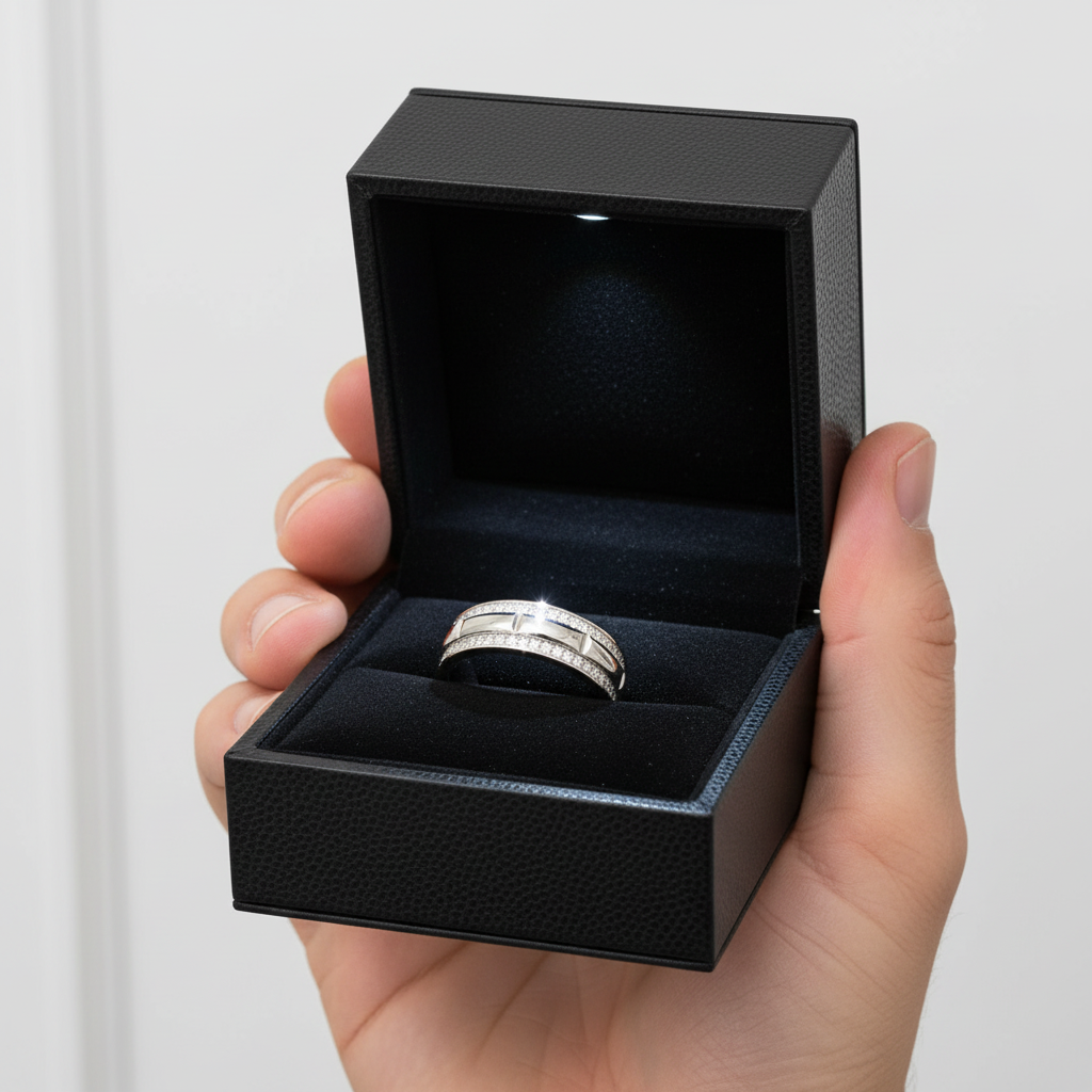 Round Cut Diamond Half Eternity Men's Ring Band-Black Diamonds New York