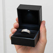 Round Cut Diamond Half Eternity Men's Ring Band-Black Diamonds New York