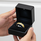 Round Cut Diamond Option Two Tone Men's Wedding Band-Black Diamonds New York