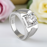 Round Cut Sapphire Men's Wedding Band-Black Diamonds New York