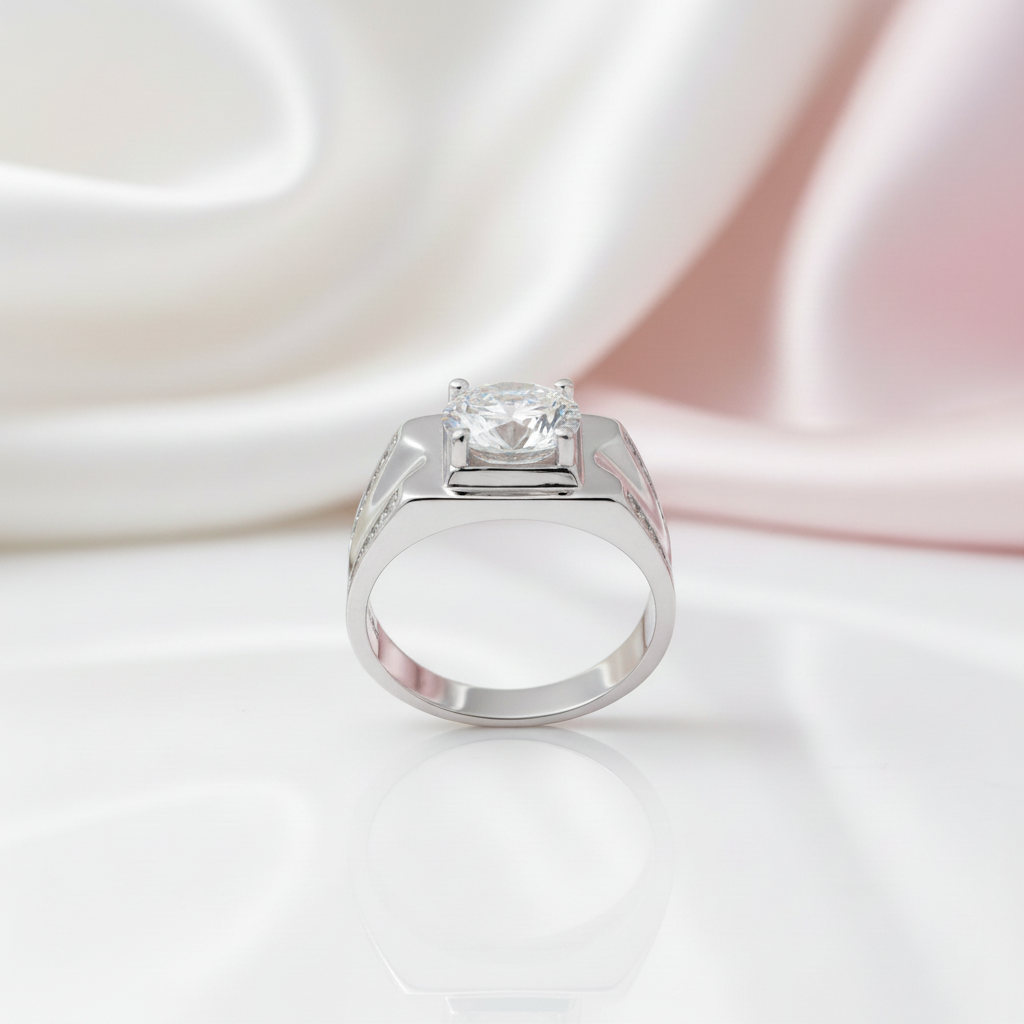 Round Cut Sapphire Men's Wedding Band-Black Diamonds New York