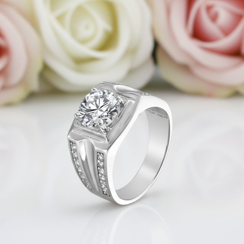 Round Cut Sapphire Men's Wedding Band-Black Diamonds New York