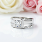 Round Cut Sapphire Men's Wedding Band-Black Diamonds New York