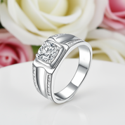 Round Cut Created Sapphire Men's Wedding Band-Black Diamonds New York