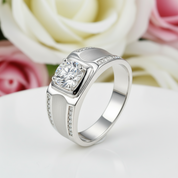 Round Cut Created Sapphire Men's Wedding Band-Black Diamonds New York