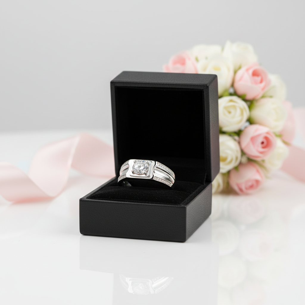 Round Cut Created Sapphire Men's Wedding Band-Black Diamonds New York