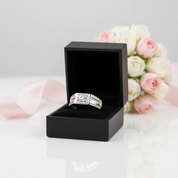 Round Cut Created Sapphire Men's Wedding Band-Black Diamonds New York
