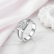 Round Cut Created Sapphire Men's Wedding Band-Black Diamonds New York