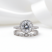 Round Cut Created Sapphire Wedding Set-Black Diamonds New York
