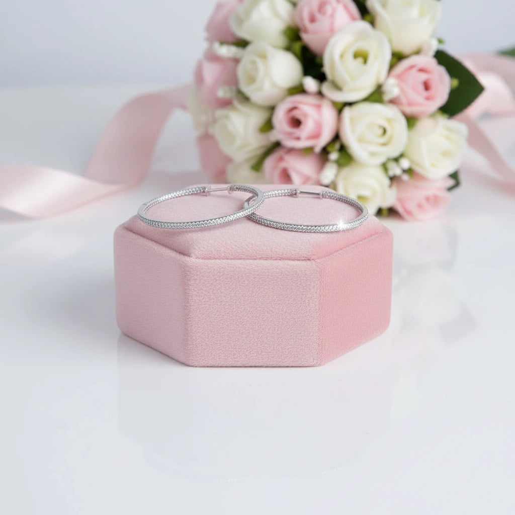 Round Cut D Color Diamond Option Hoop Earrings-Black Diamonds New York