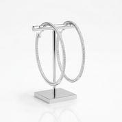 Round Cut D Color Diamond Option Hoop Earrings-Black Diamonds New York