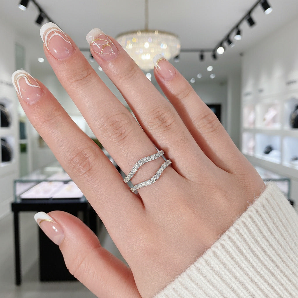 Round Cut Diamond Elegant Ring Enhancer-Black Diamonds New York