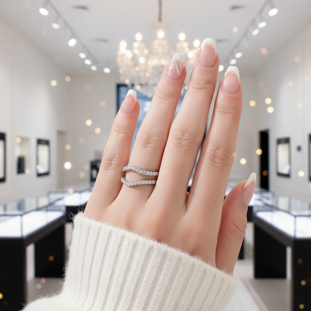 Round Cut Diamond Elegant Ring Enhancer-Black Diamonds New York