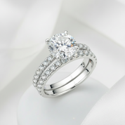 Round Cut Diamond Option Engagement Ring Set-Black Diamonds New York