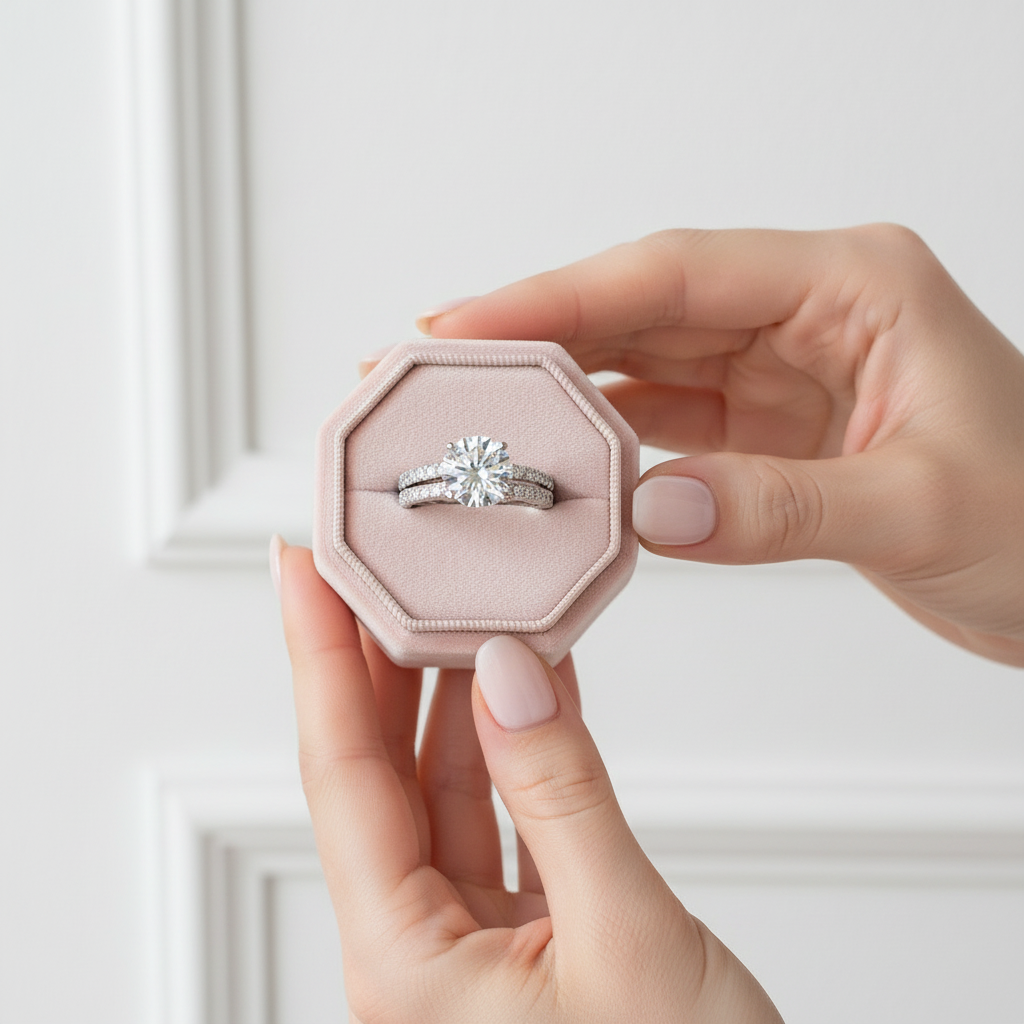 Round Cut Diamond Engagement Ring Set-Black Diamonds New York