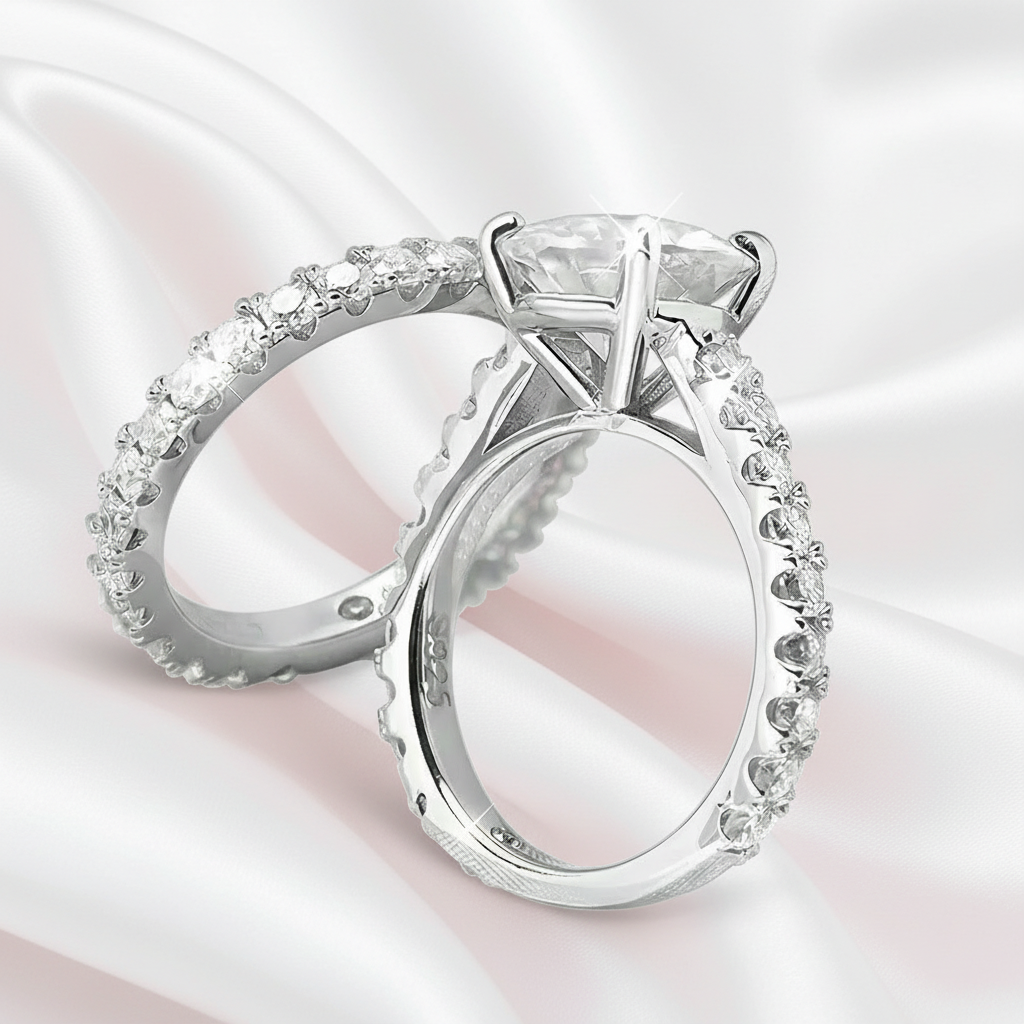 Round Cut Diamond Engagement Ring Set-Black Diamonds New York