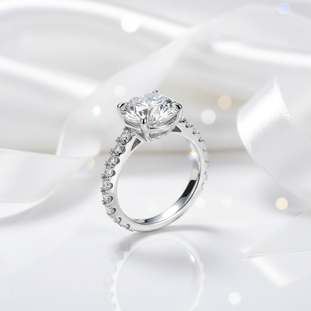 Round Cut Diamond Engagement Ring Set-Black Diamonds New York