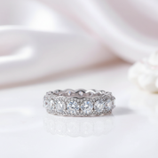 Round Cut Diamond Eternity Halo Ring Band-Black Diamonds New York