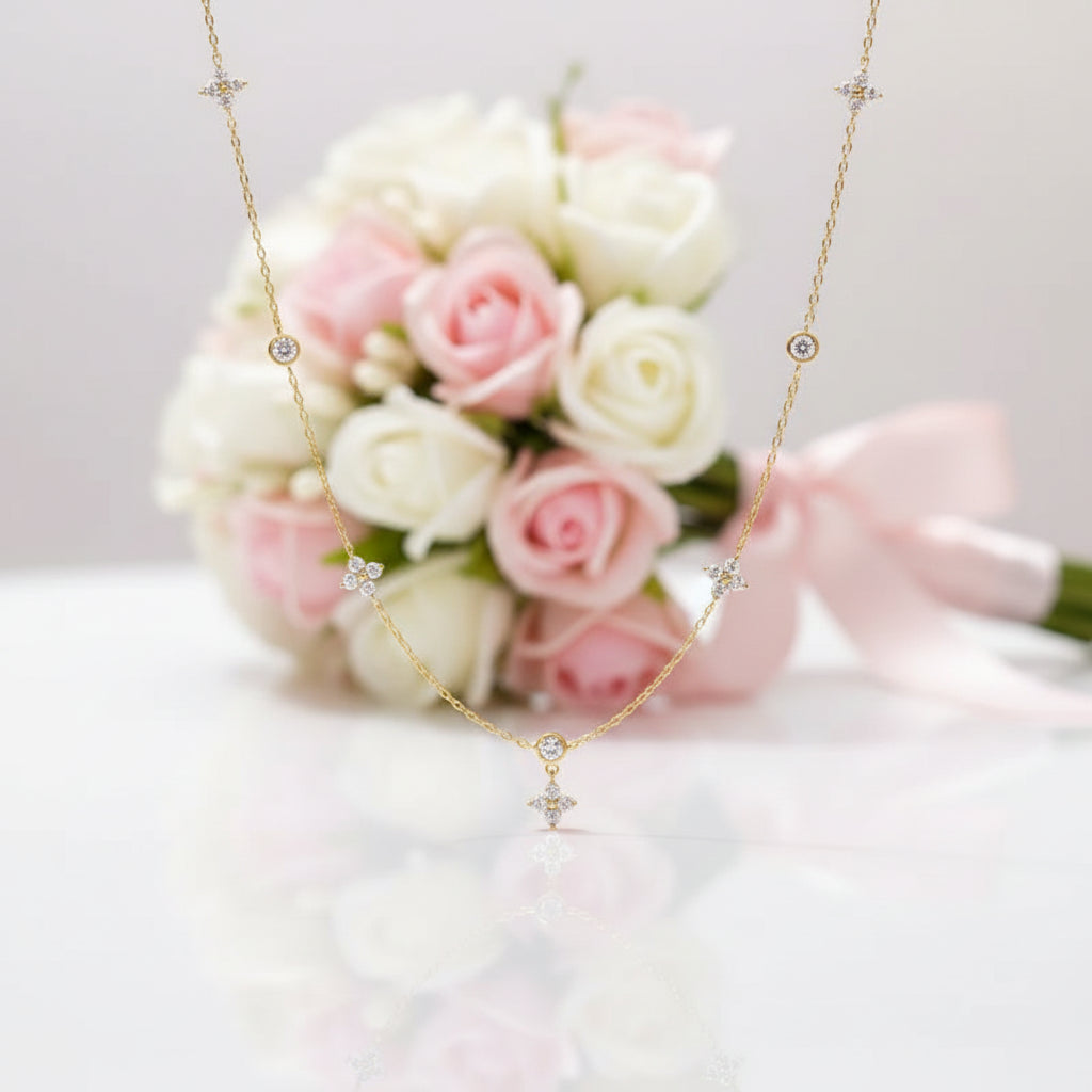 Round Cut Diamond Option Flower Pendant Necklace-Black Diamonds New York