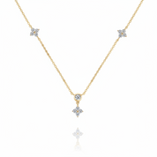 Round Cut Diamond Option Flower Pendant Necklace-Black Diamonds New York