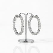 Round Cut Diamond Option Hoop Earrings-Black Diamonds New York
