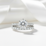 2.5 ct Round Cut Diamond Rose Gold Engagement Ring Set-Black Diamonds New York