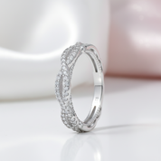 Round Cut Diamond Option Twisted Wedding Band-Black Diamonds New York