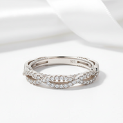 Round Cut Diamond Option Twisted Wedding Band-Black Diamonds New York